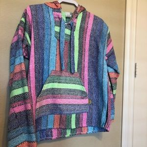 Rainbow Neon Baja Hoodie